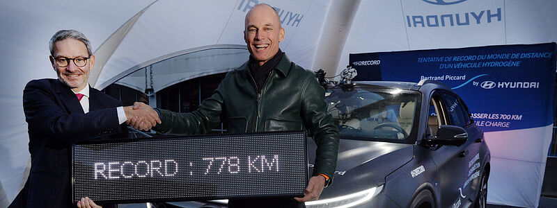 Ballonfahrer Piccard stellt mit Hyundai Nexo neuen Weltrekord auf
